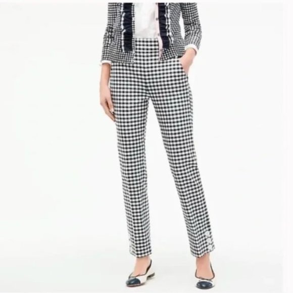 J. Crew Remi Navy Gingham Pants - Picture 1 of 9